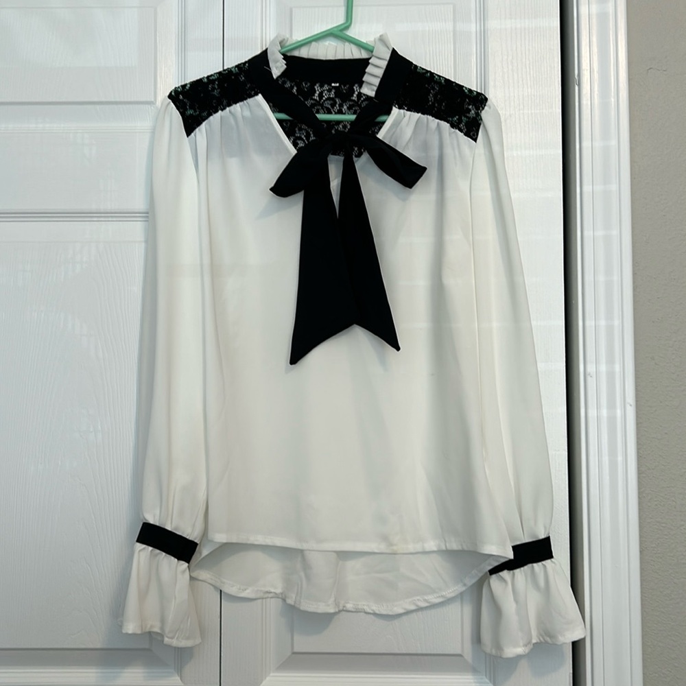 White and Black blouse